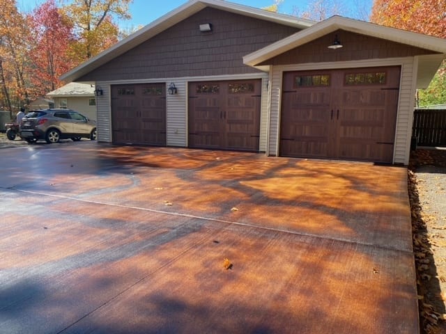 Malayan Buff, Coffee Brown Acid Stained Driveway