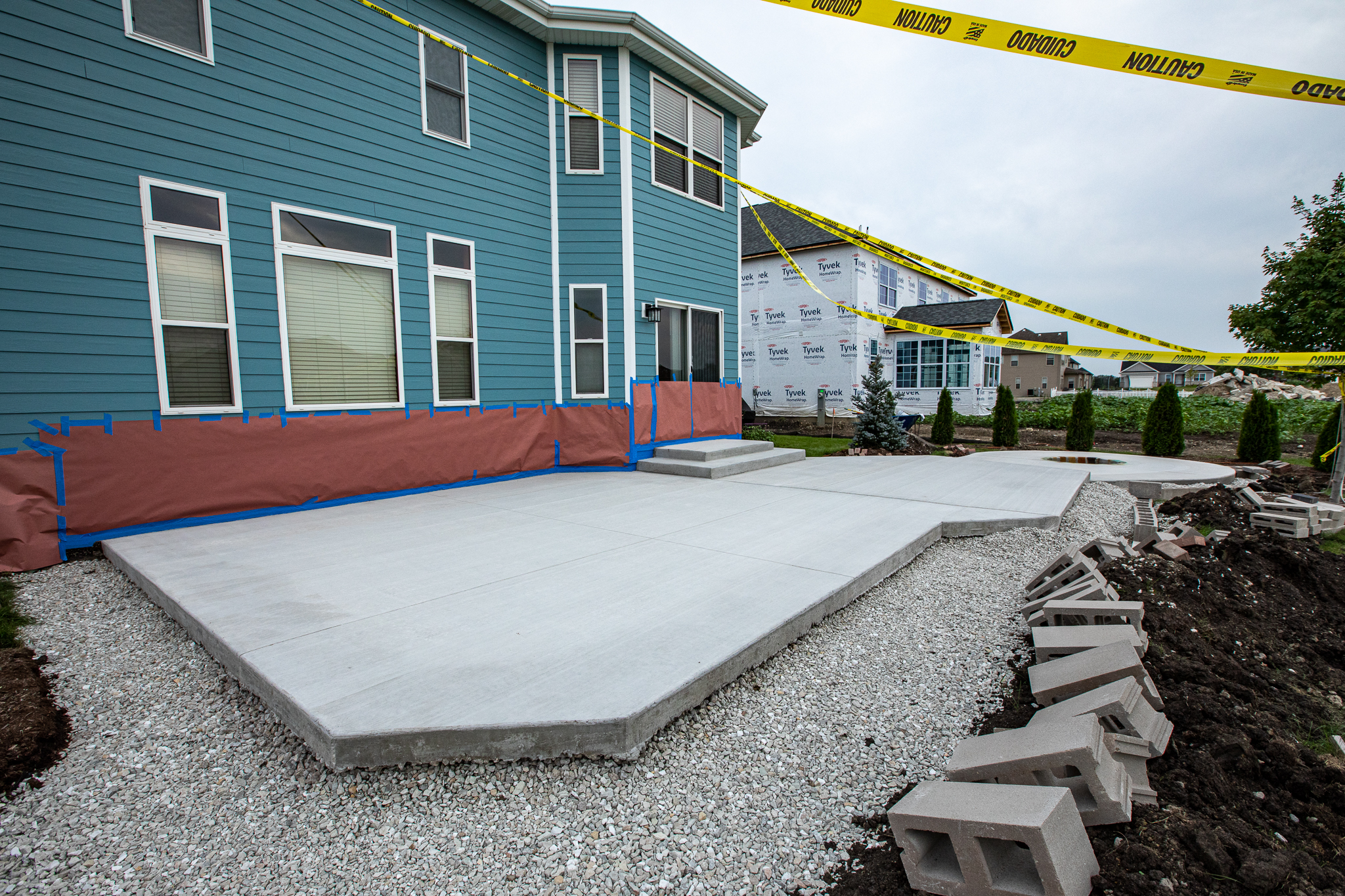 Newly poured concrete slabs must cure for 30 days