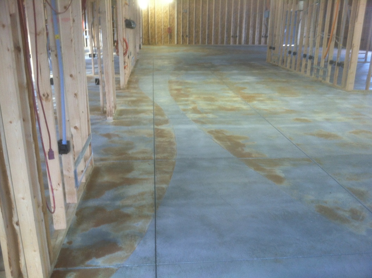 Commercial concrete floor before staining