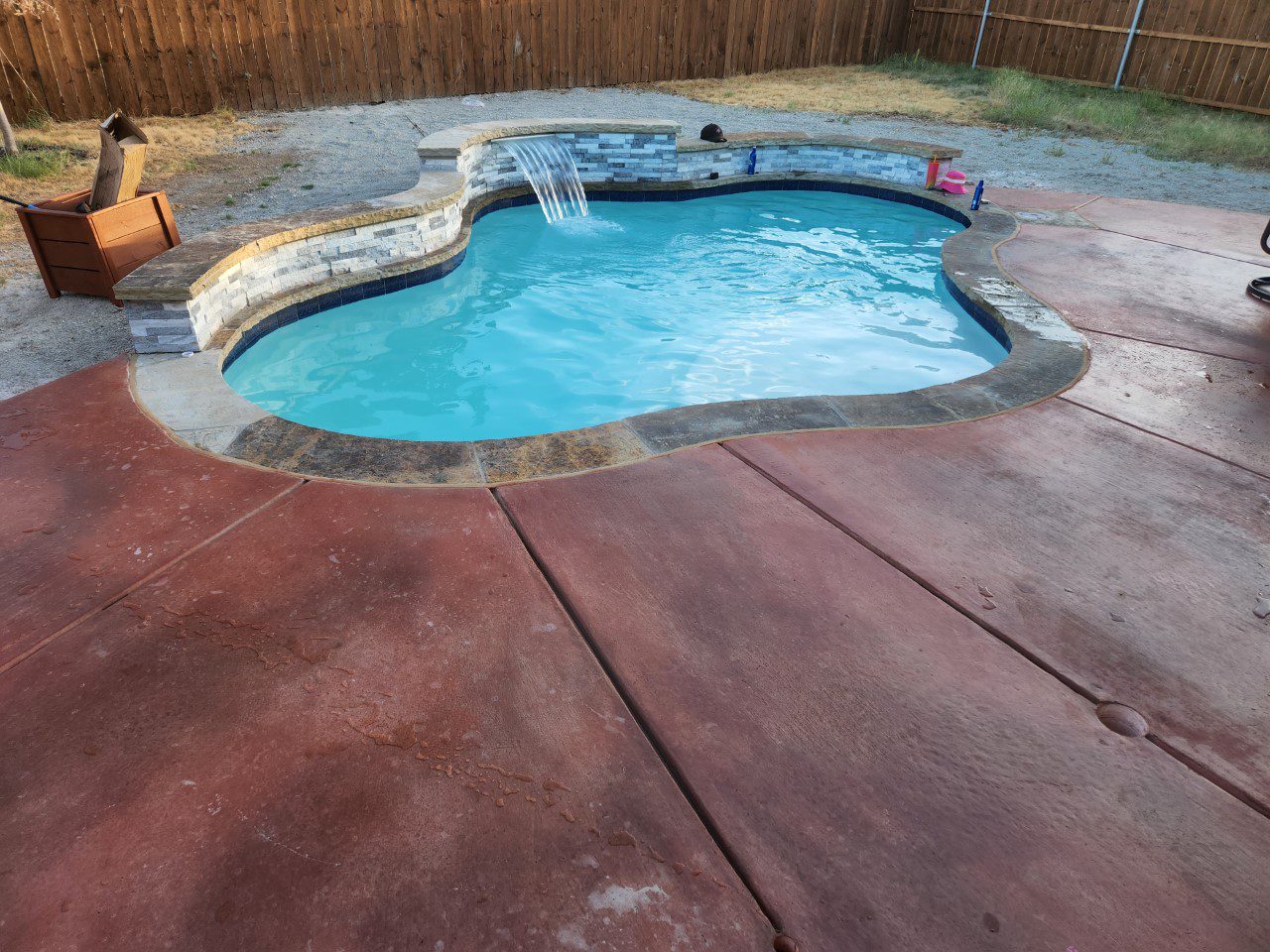 staining a concrete pool deck