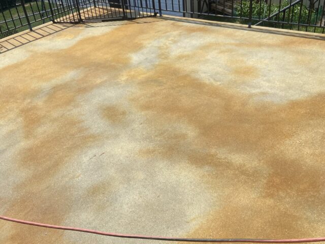 Acid stain color did not take on this slab