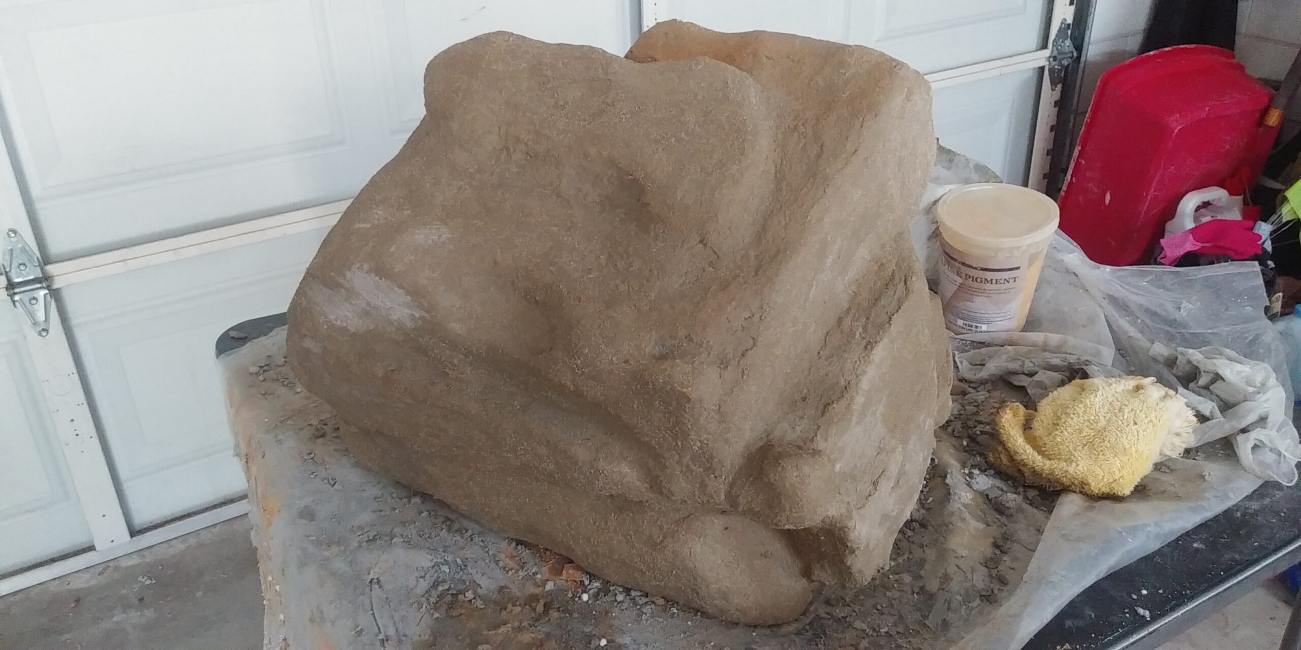 DIY concrete landscaping rock