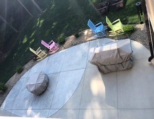 faded concrete patio