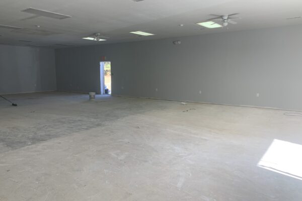 Clean concrete floor ready for staining