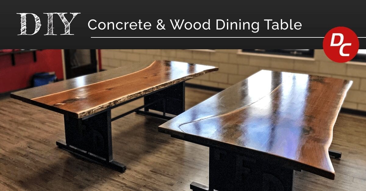 Diy Concrete And Wood Dining Table