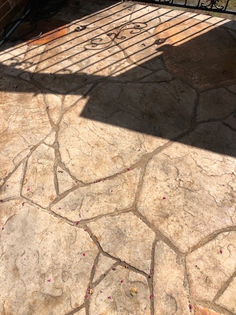 Faded Stamped Concrete Patio