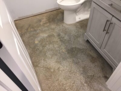 Concrete Bathroom Floor After Hard Troweled Pre-treatment Brad