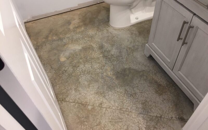 Concrete Bathroom Floor After Hard Troweled Pre-treatment Brad