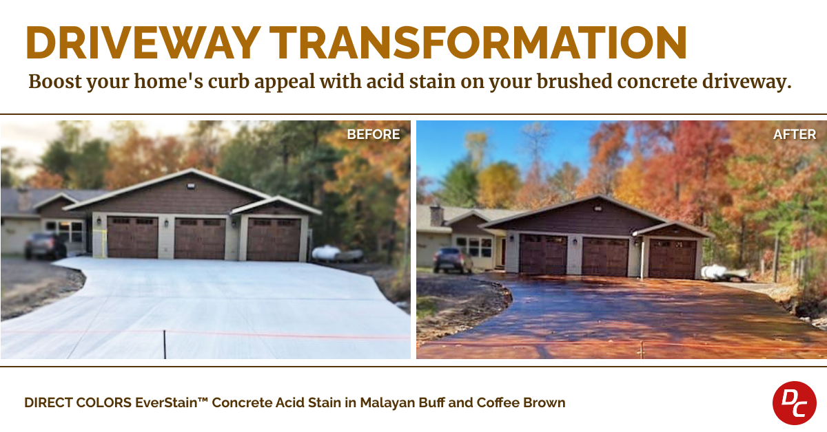 Stained Brushed Concrete Driveway Direct Colors