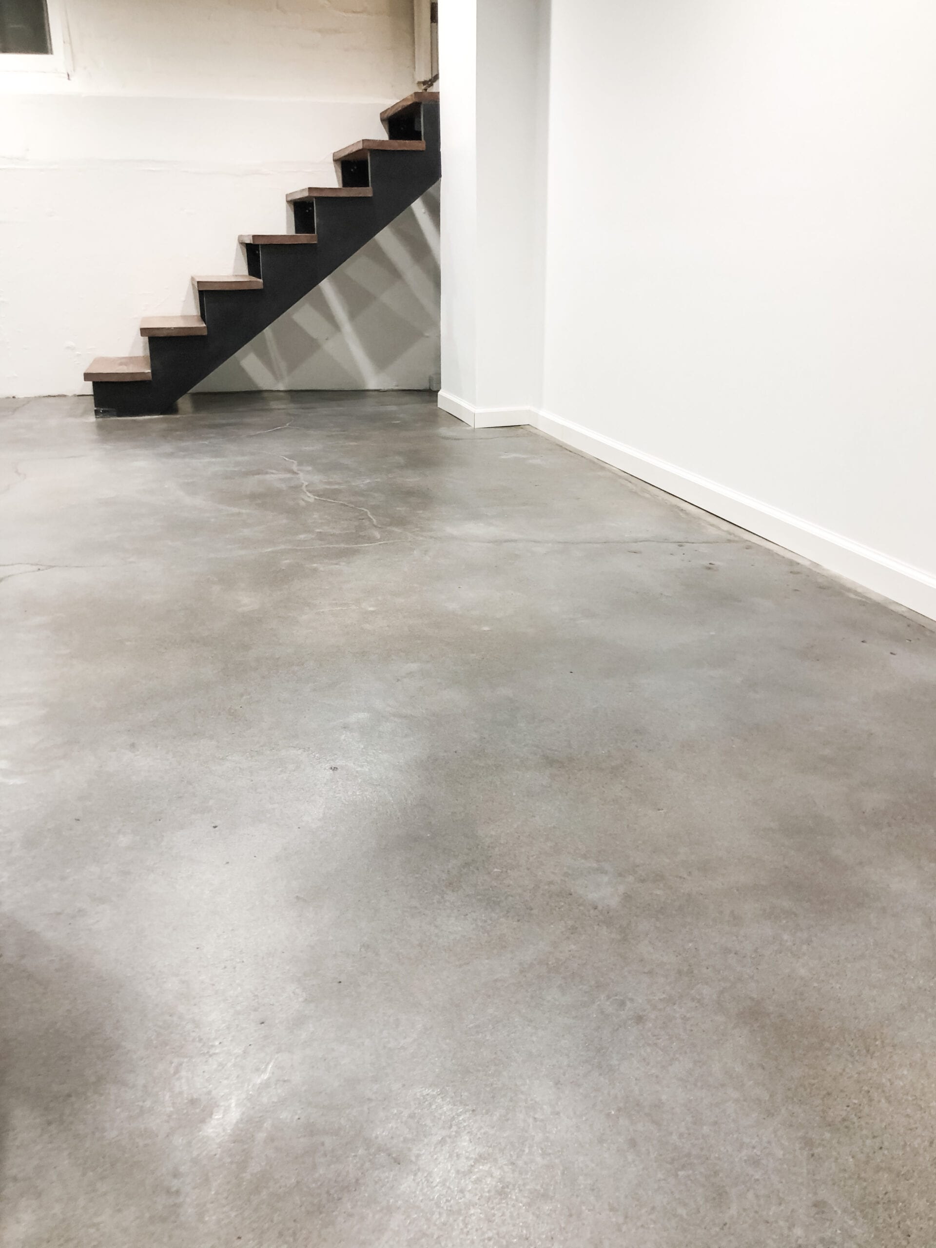 Tinted Concrete Floors Flooring Site   Stormy Gray White Charcoal Dye Concrete Basement Floor Max Quality 1 Scaled 