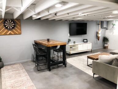 Stained Concrete Basement Floor Gray Stained Concrete Basement Floor