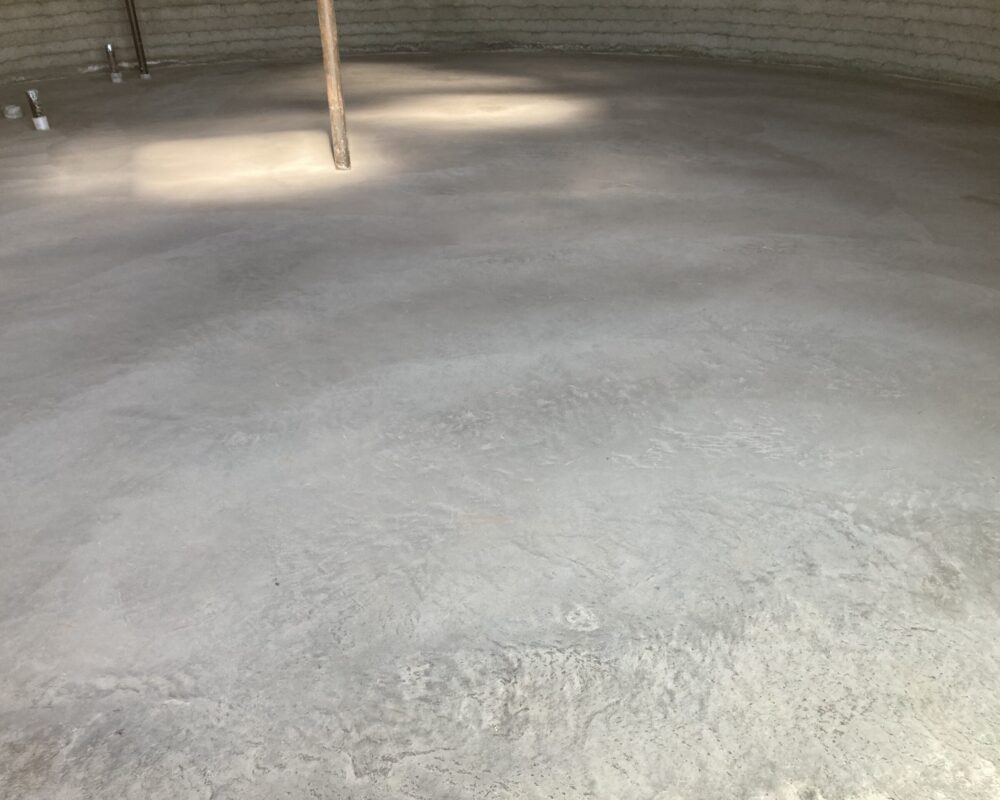 Image of a cured concrete floor before staining
