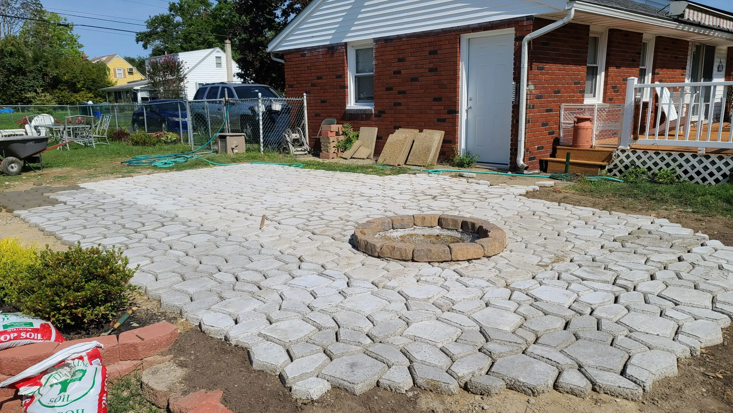 Patio made with Quikrete Country Stone WalkMaker concrete mold paver