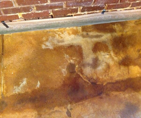 damaged concrete stained floor