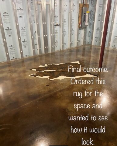 Sealed and Waxed Acid Stained Concrete Floor