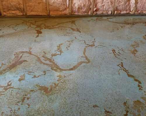 Stunning Acid Stained Concrete Floor - Turquoise