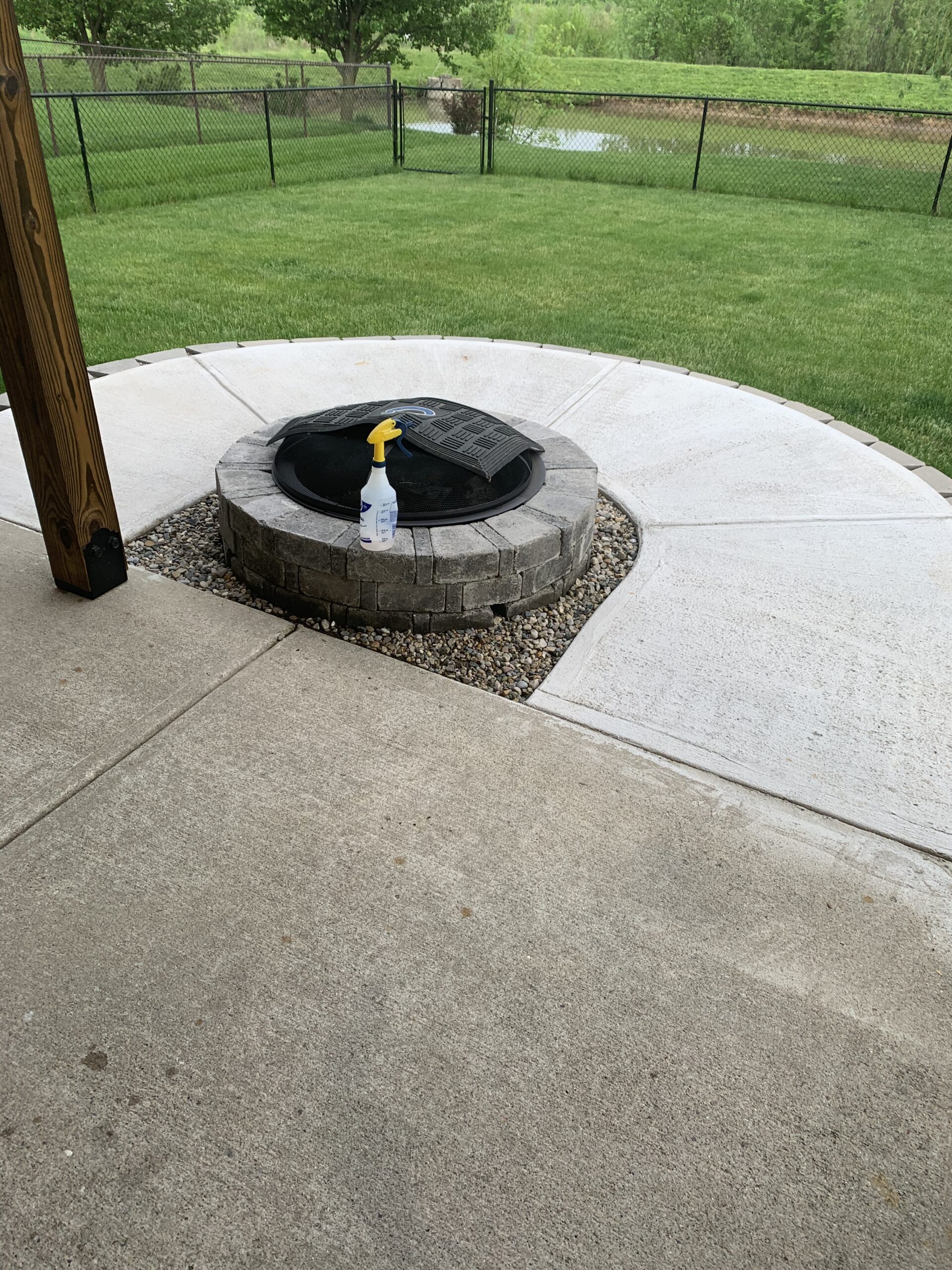 6-month-old add-on concrete and a 25-year-old broomed concrete patio