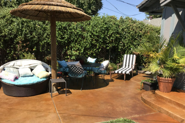 Patio Concrete - EverStain Malayan Buff Acid Stain- Patio Concrete - EverStain Malayan Buff Acid Stain-