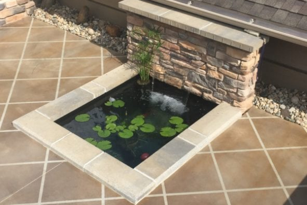 A revitalized patio, freshly dyed with Khaki, Goldenrod, and Charcoal Vibrance Dyes