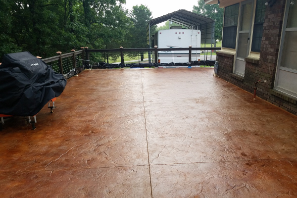 Cola EverStain on Hand Troweled Concrete Patio