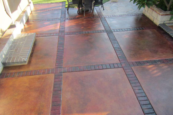Patio Stamped Concrete - EverStain Cola, Vibrance Rust Dye Stains Patio Stamped Concrete - EverStain Cola, Vibrance Rust Dye Stains