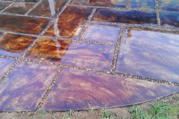 EverStain English Red Acid Stain on Concrete Patio EverStain English Red Acid Stain on Concrete Patio