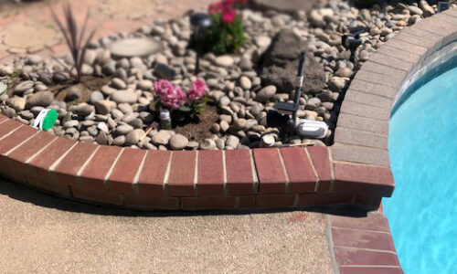 Stained Pool Concrete Brick Pavers