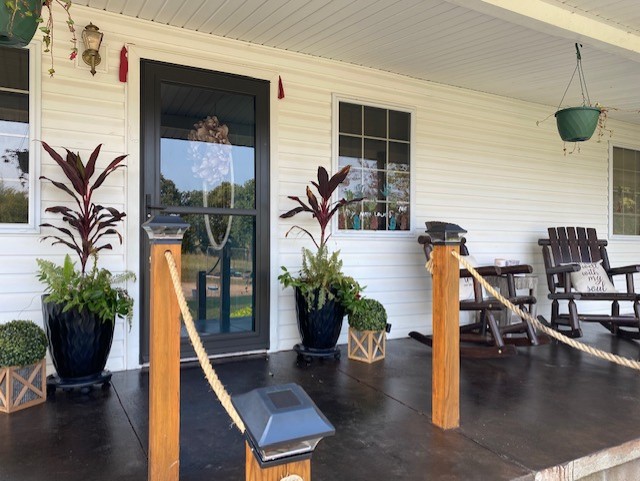 Stained Concrete Patio Porch Idea