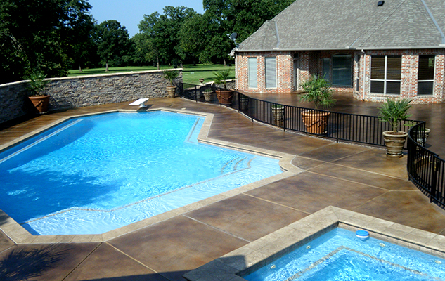 Dye Stained Concrete Pool Deck