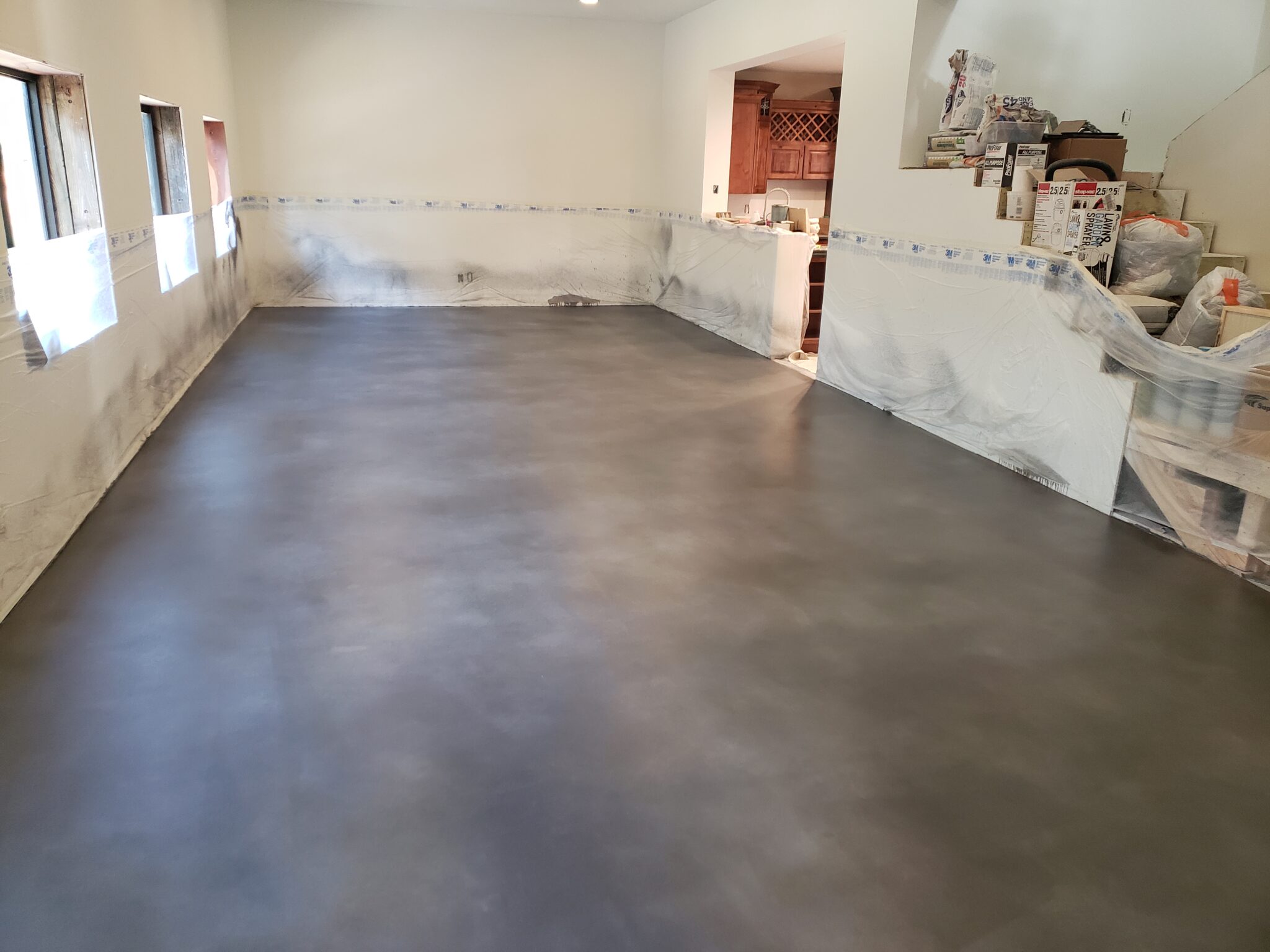 Stain Concrete Gray; Before and After