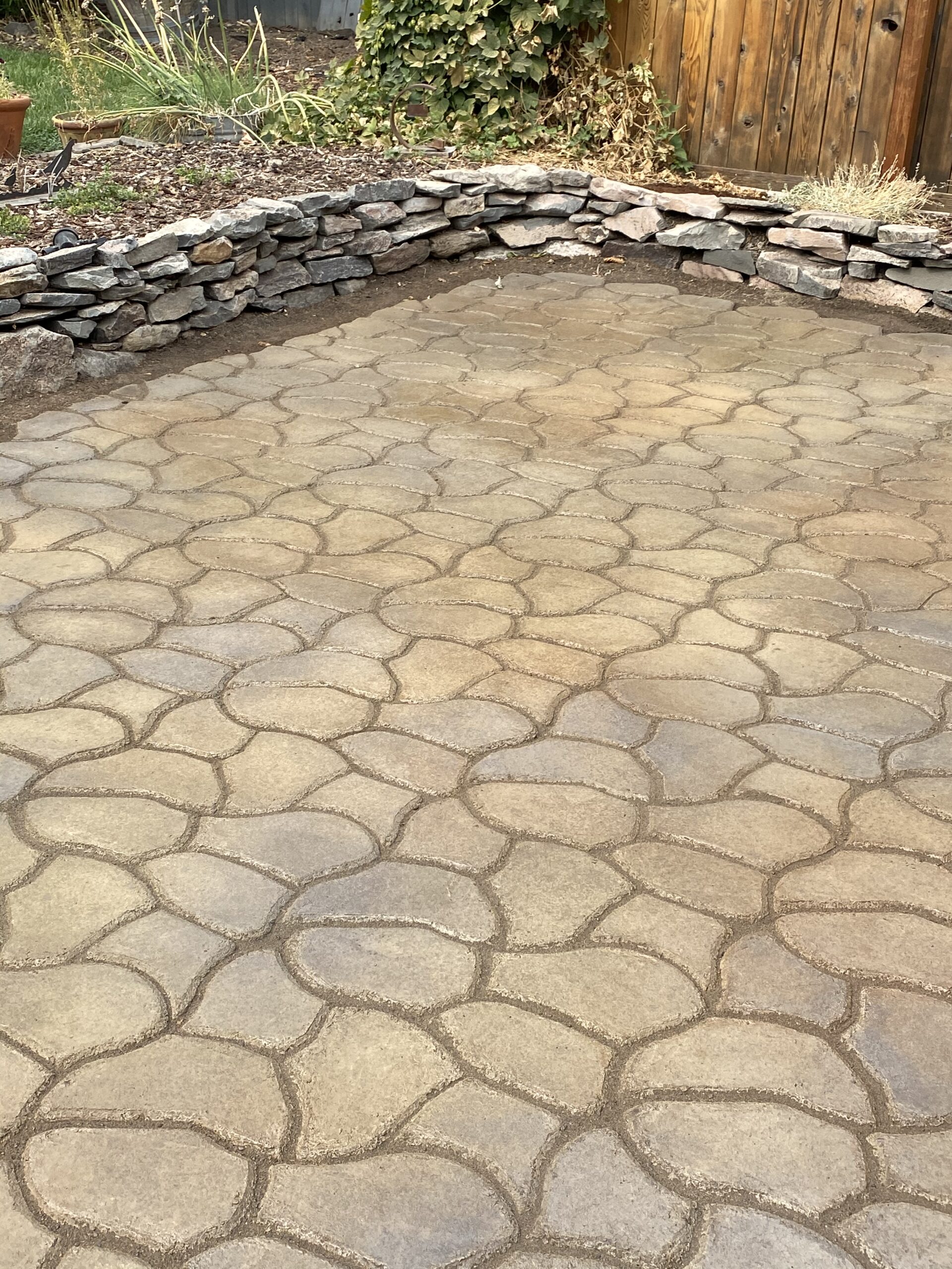 Antiquing Stain on Stamped Concrete Patio