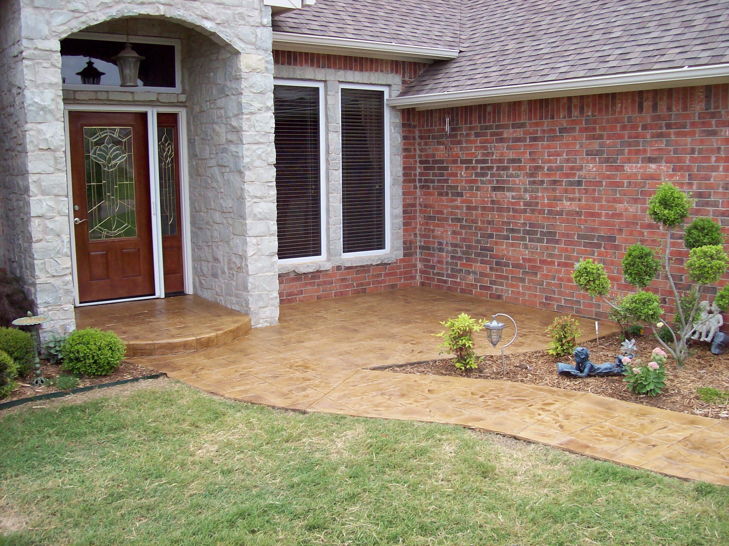 Stained Stamped Concrete Patio