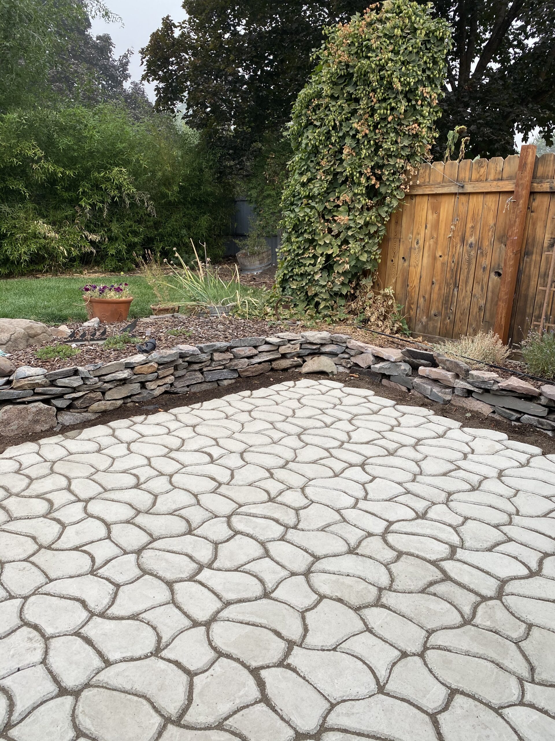 Unstained Stamped Concrete Patio