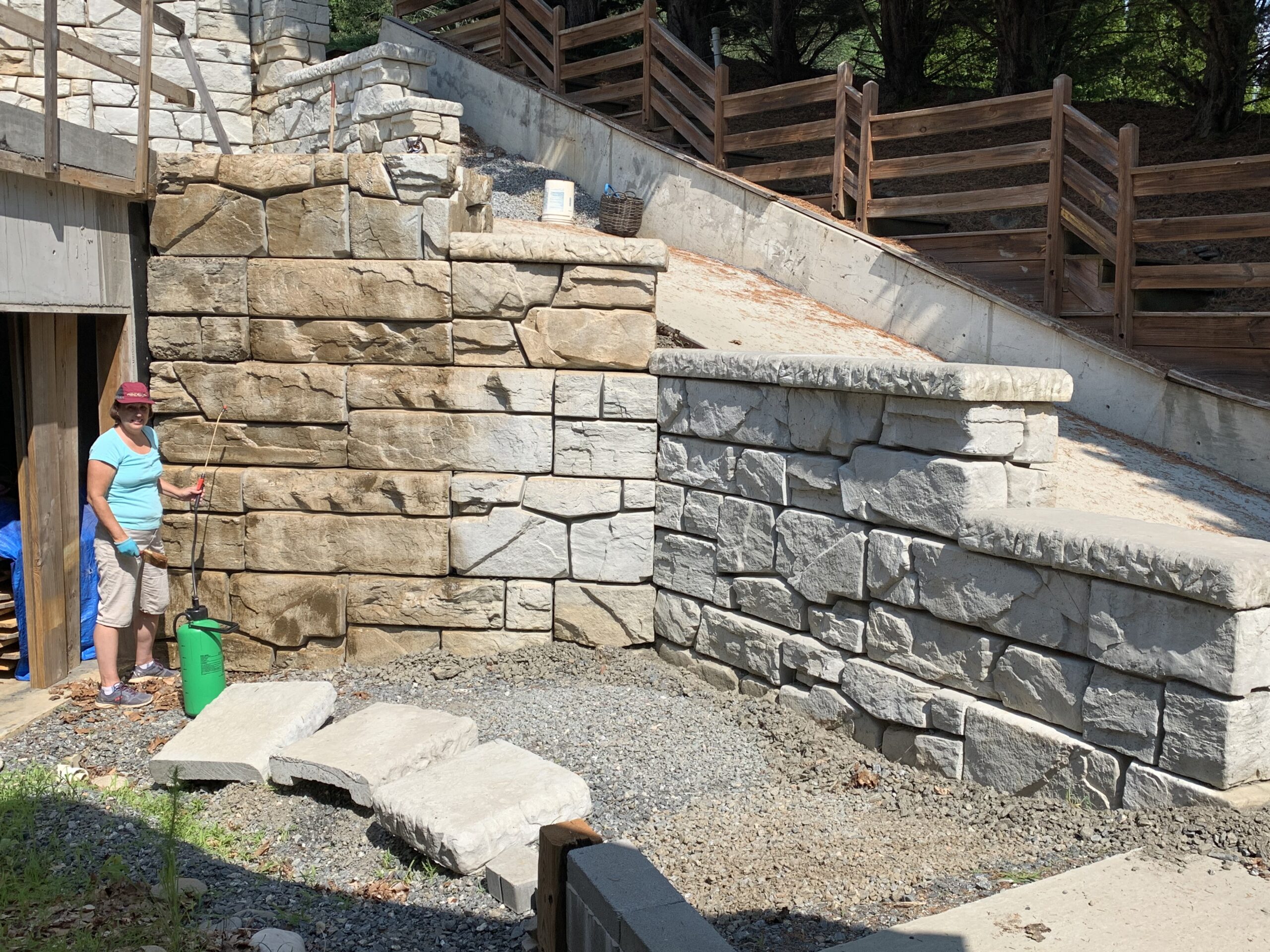 concrete block retaining wall