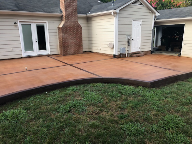 Maple and Aztec Brown EasyTint Stains on Concrete Patio
