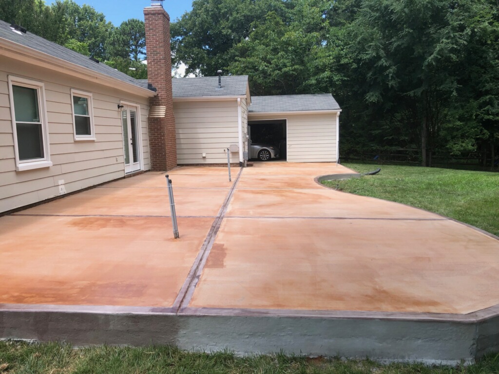Maple and Aztec Brown EasyTint Stains on Concrete Patio