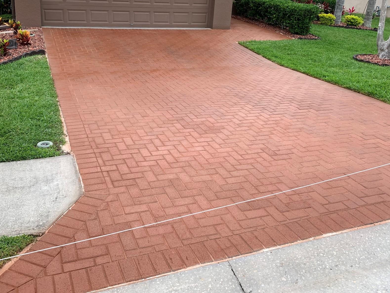 Russet EasyTint on Driveway Concrete Pavers