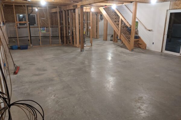 Bare Concrete Basement Floor