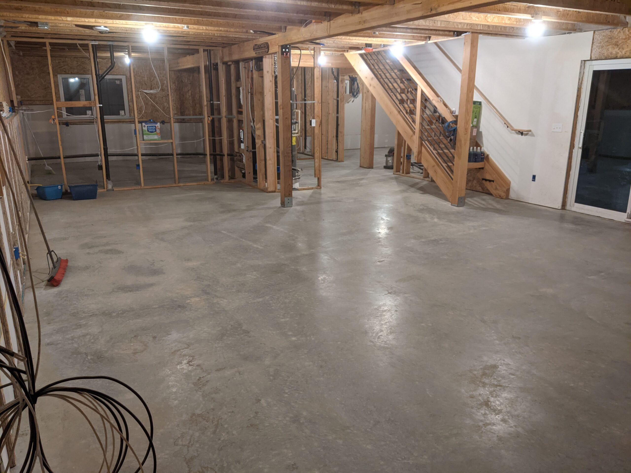 unfinished walkout basement