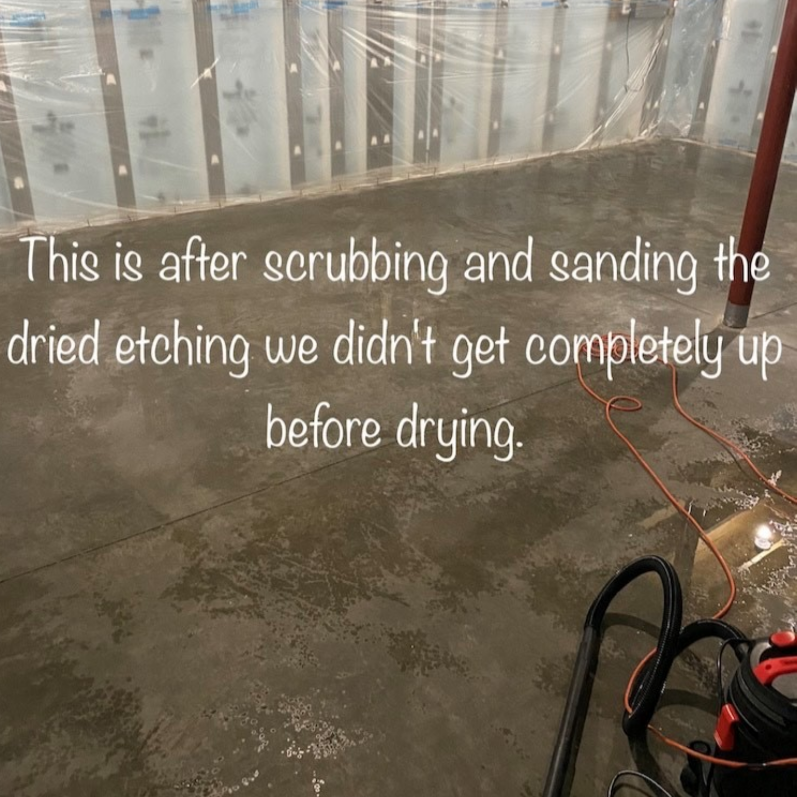 scrubbed-footprints-etched-on-concrete-floor Concrete floor after scrubbing and sanding etched footprints