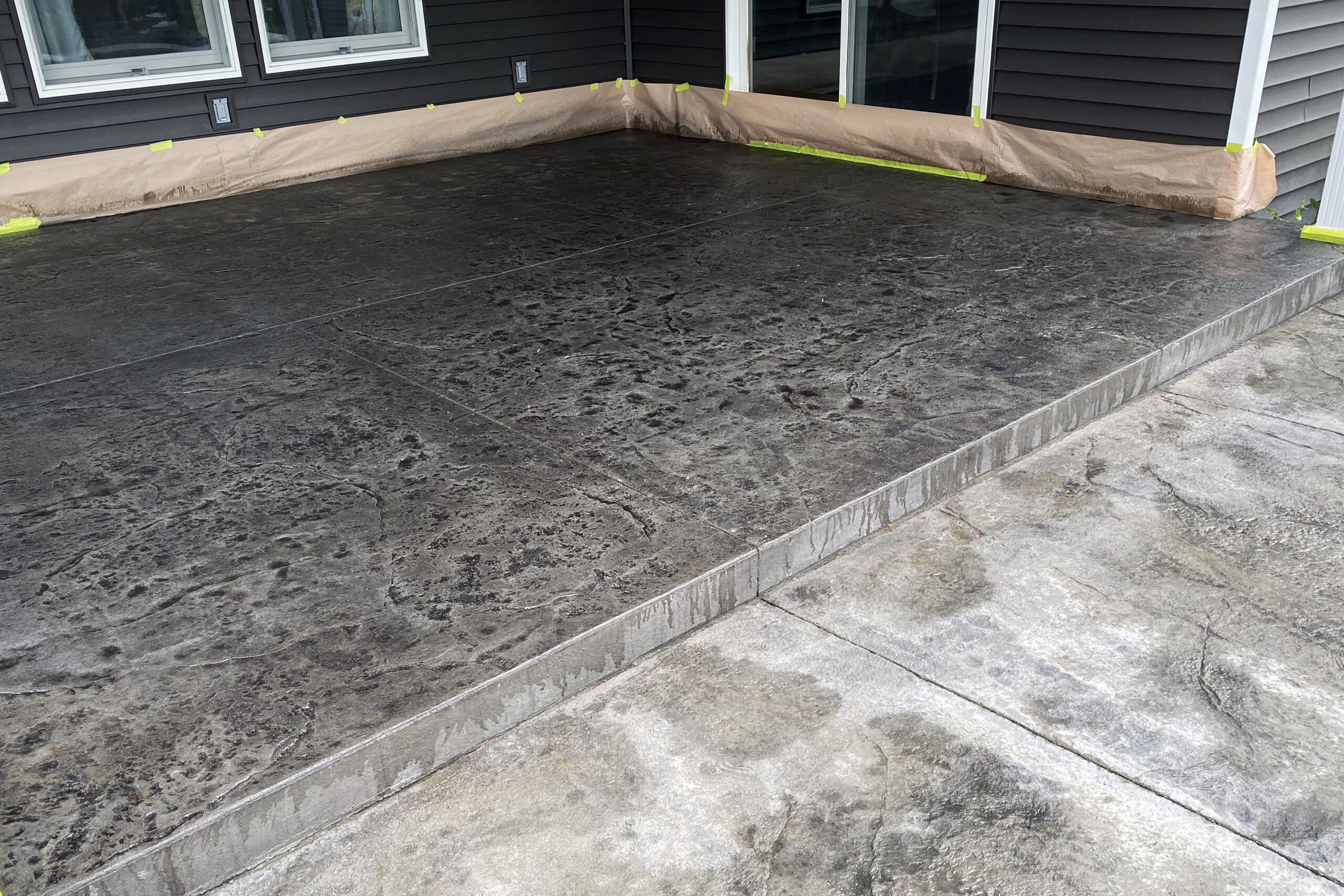 Black Stained Concrete Patio