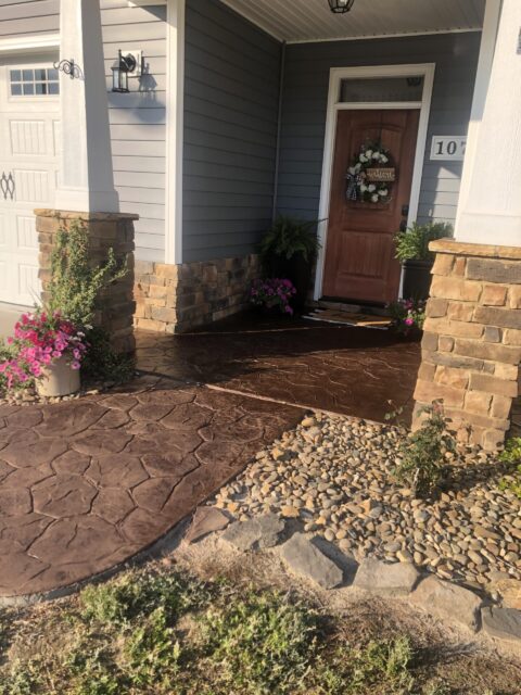 Brown Stained Stamped Concrete