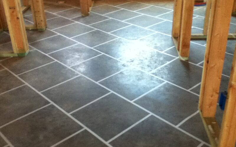 Charcoal & Aztec Brown Scored Concrete Floor