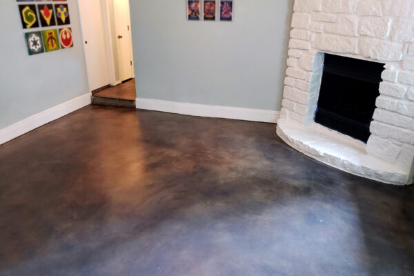 Dye Stained Concrete Living Room Floor