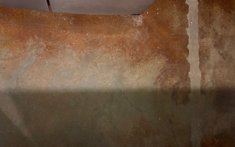 concrete floor with acid staining issues