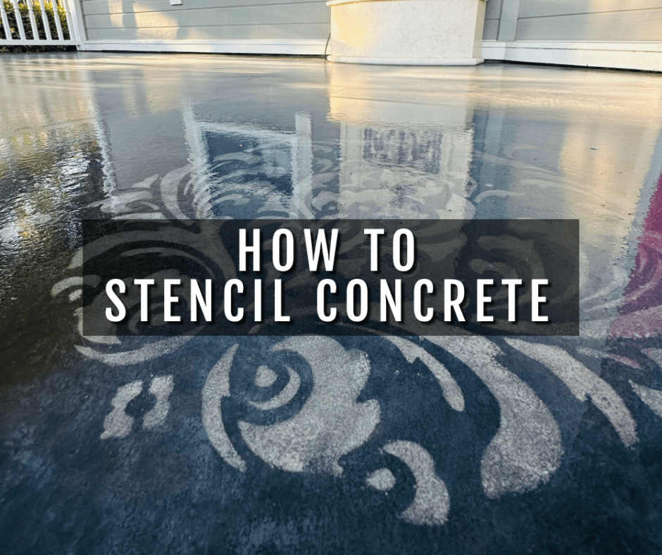 Stenciled concrete floor