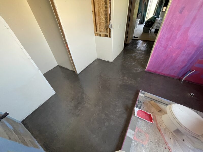 Two Coats of AcquaTint on Concrete Floor