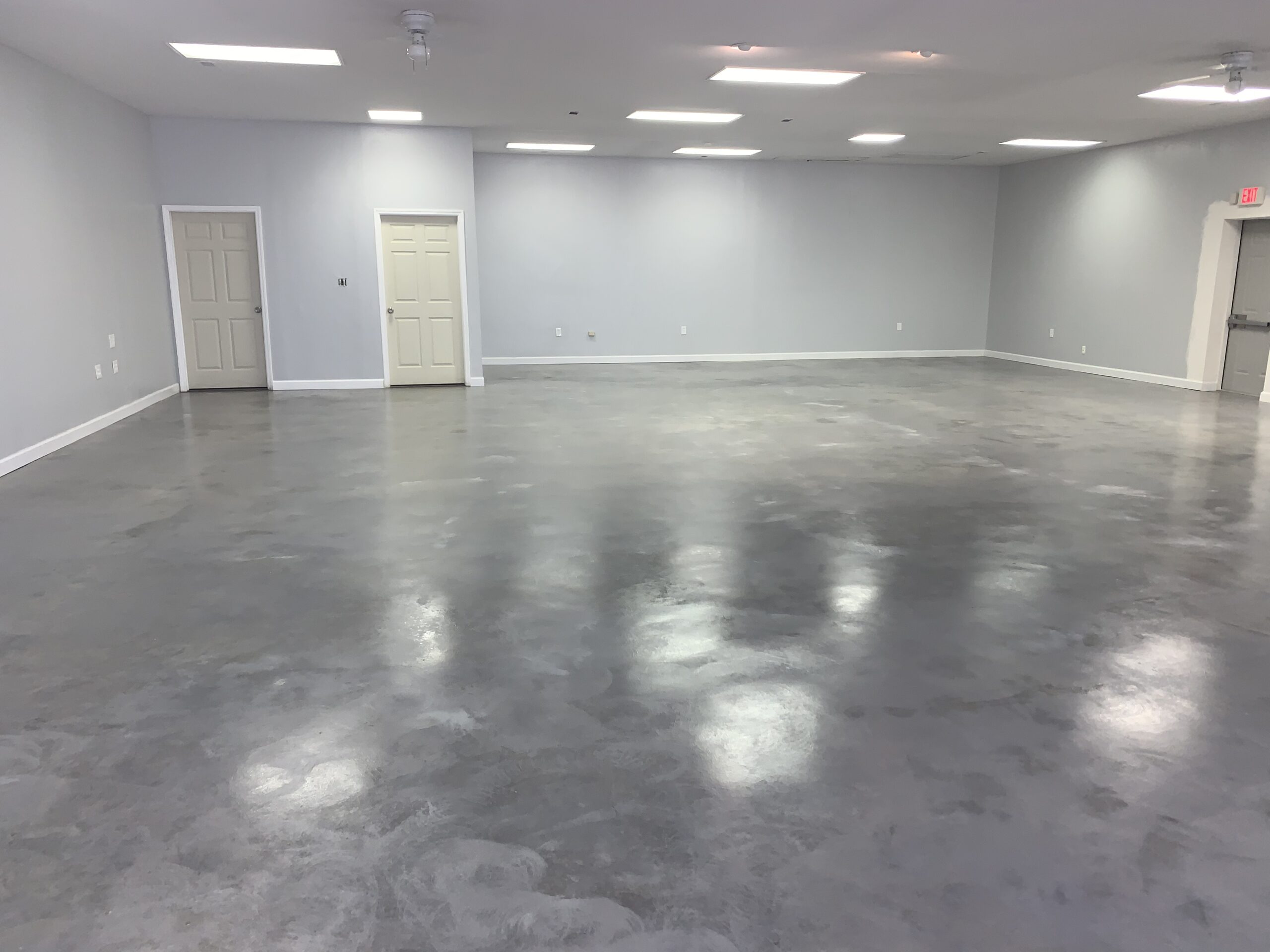 Waxed concrete floor