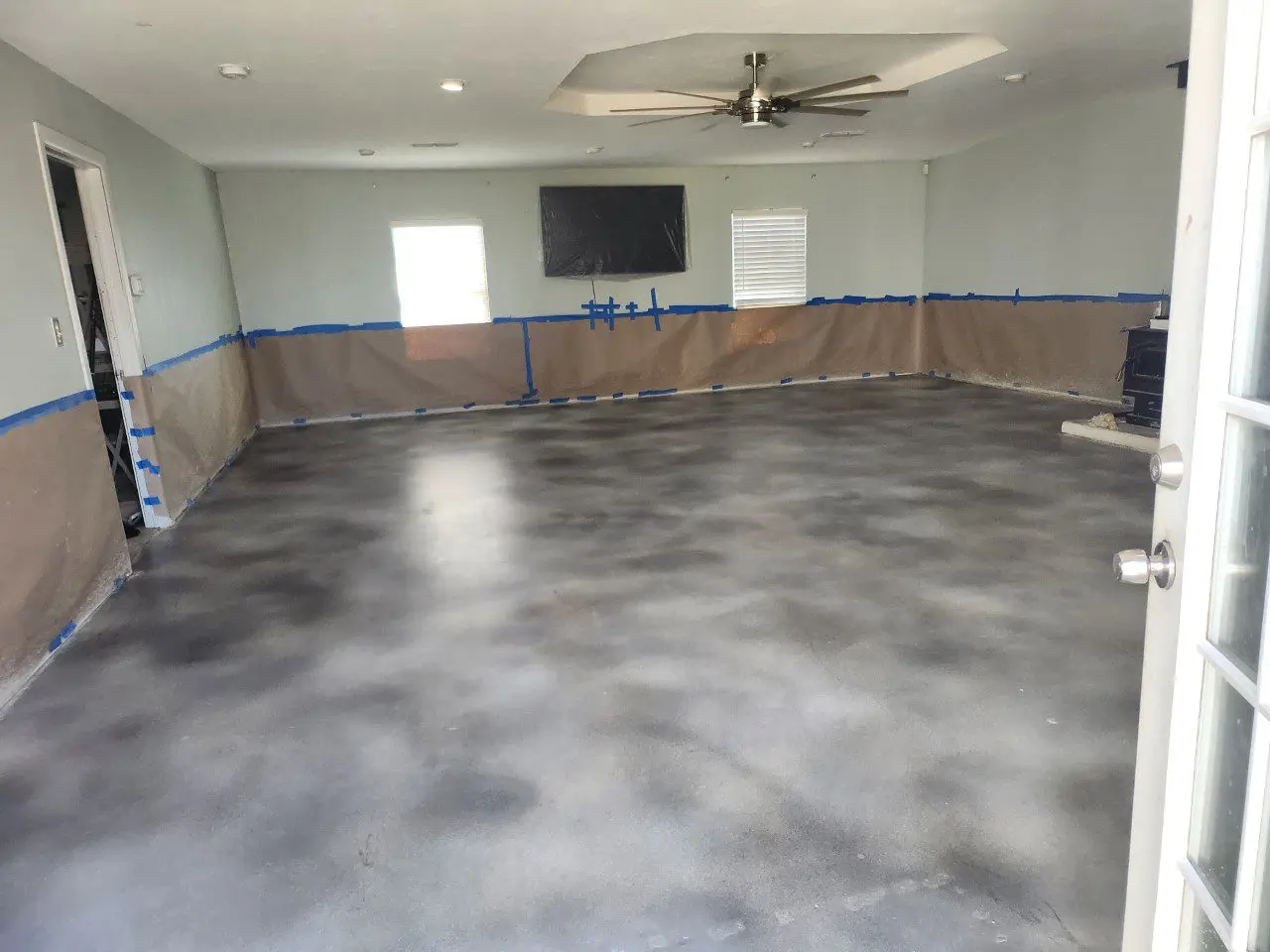 polished concrete floor post ProWax polish application