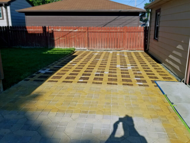 Desert Amber And Coffee Brown EverStain Application on Concrete Pavers